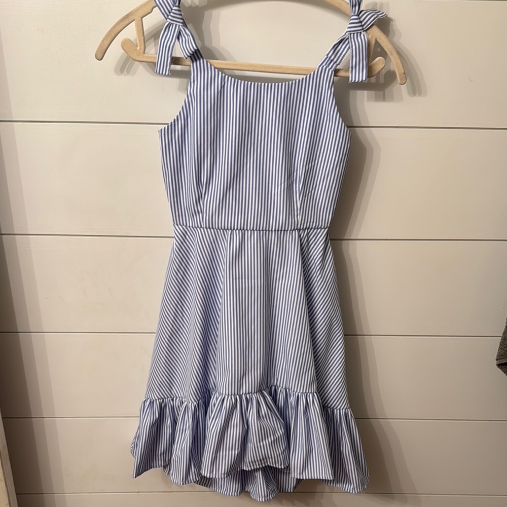 Habitual Blue and White Casual Dress